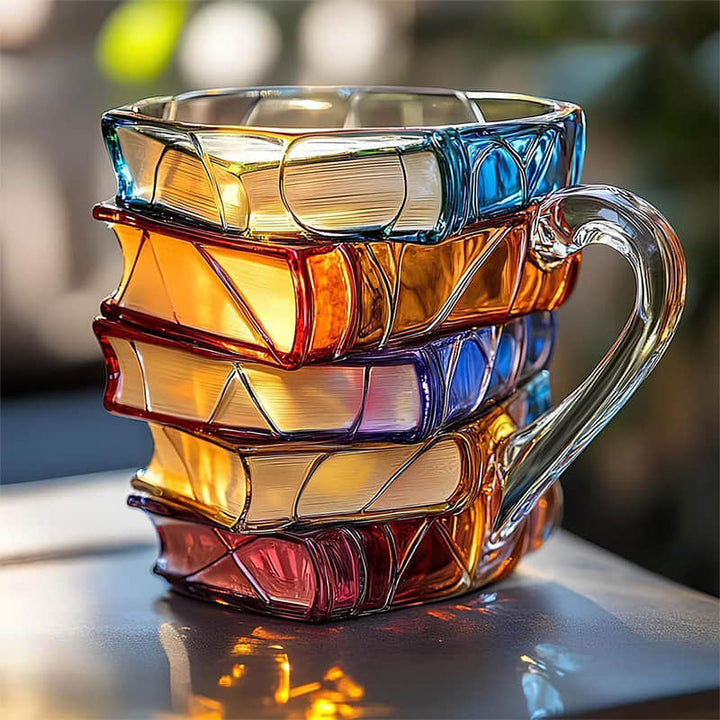 Taza 3D única hecha a mano para amantes de la lectura