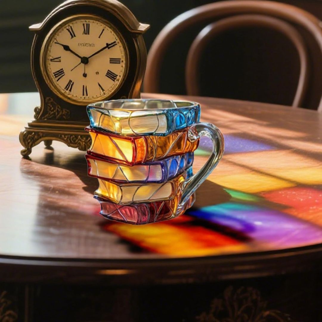 Taza 3D única hecha a mano para amantes de la lectura
