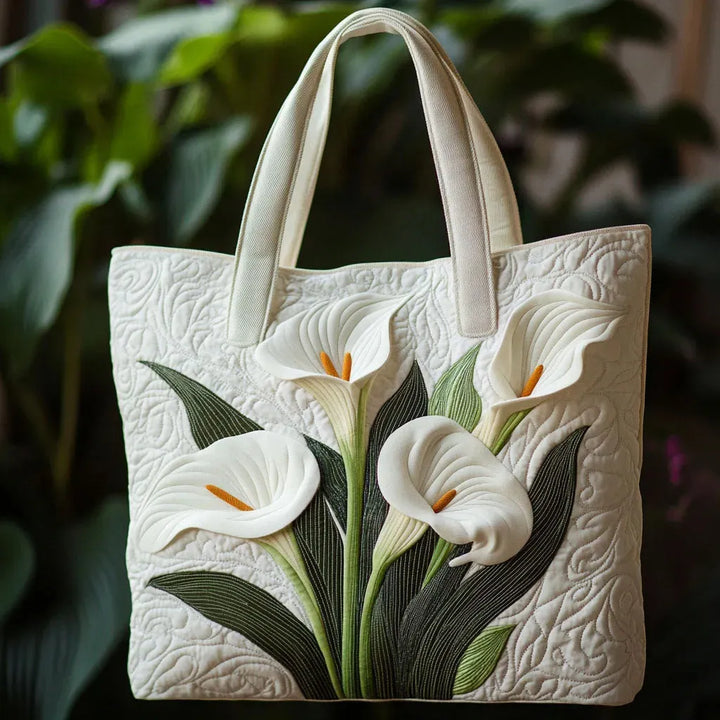 Bolso de mano acolchado - asas blancas