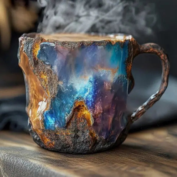 Tazas de café infusionadas con cristales minerales