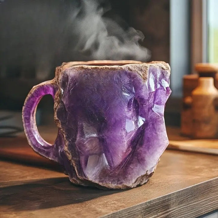 Tazas de café infusionadas con cristales minerales