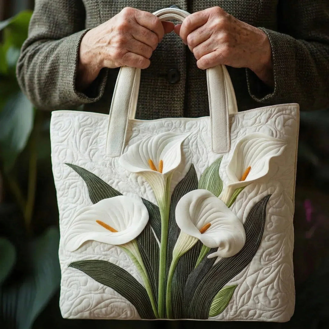 Bolso de mano acolchado - asas blancas