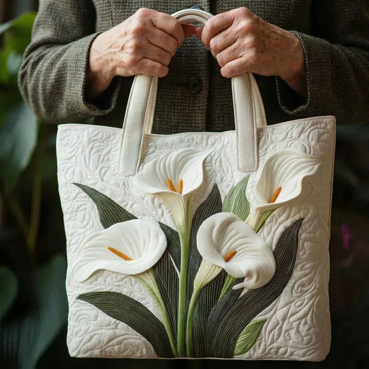 Bolso de mano acolchado - asas blancas