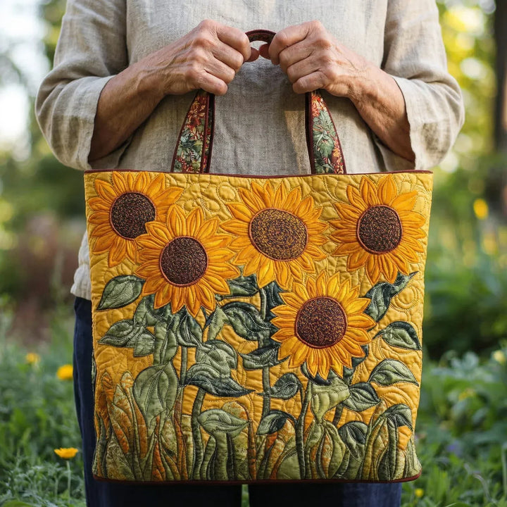 Bolso clásico acolchado - girasoles