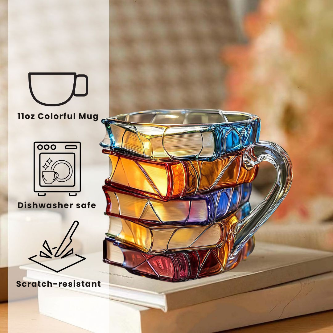 Taza 3D única hecha a mano para amantes de la lectura